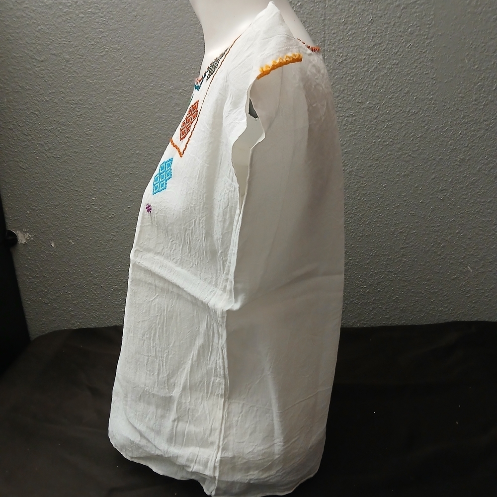 Embroidered Beige Boho Top ( Bag U ) - Picture 2 of 4